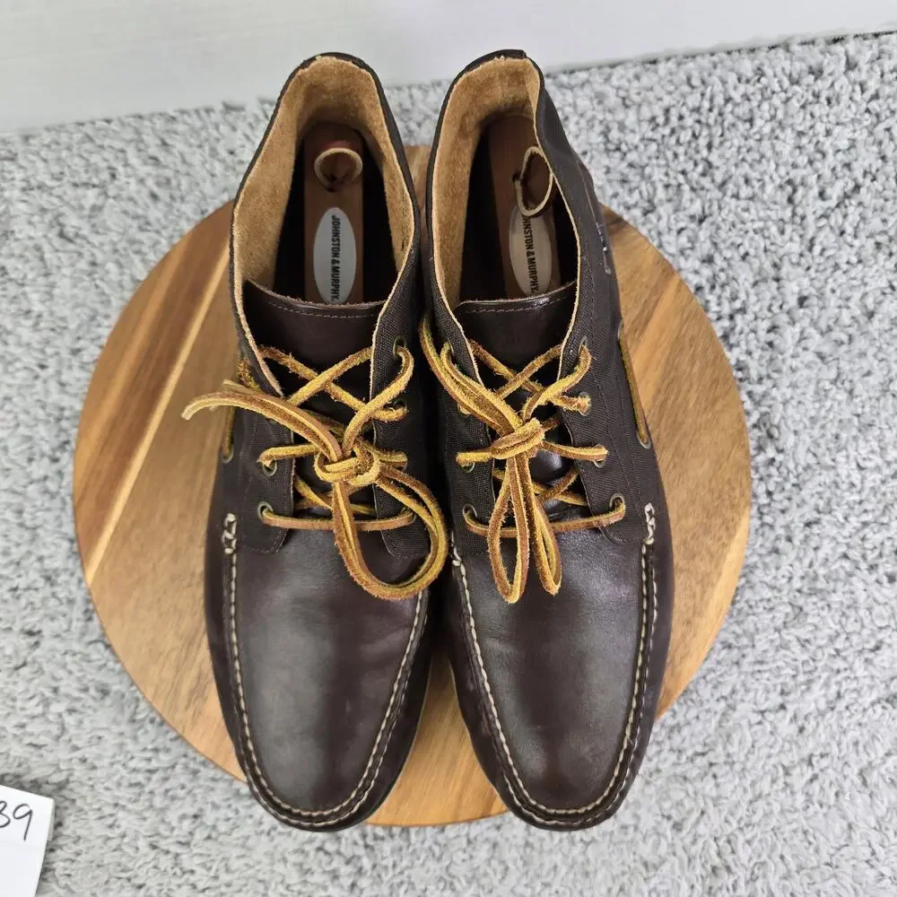 Polo Ralph Laruen Mens 13D Brawley Brown Leather Casual Chukka Boot Boat Shoe